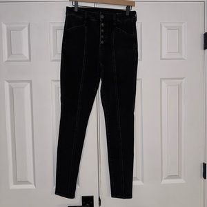 Black button fly jegging jeans